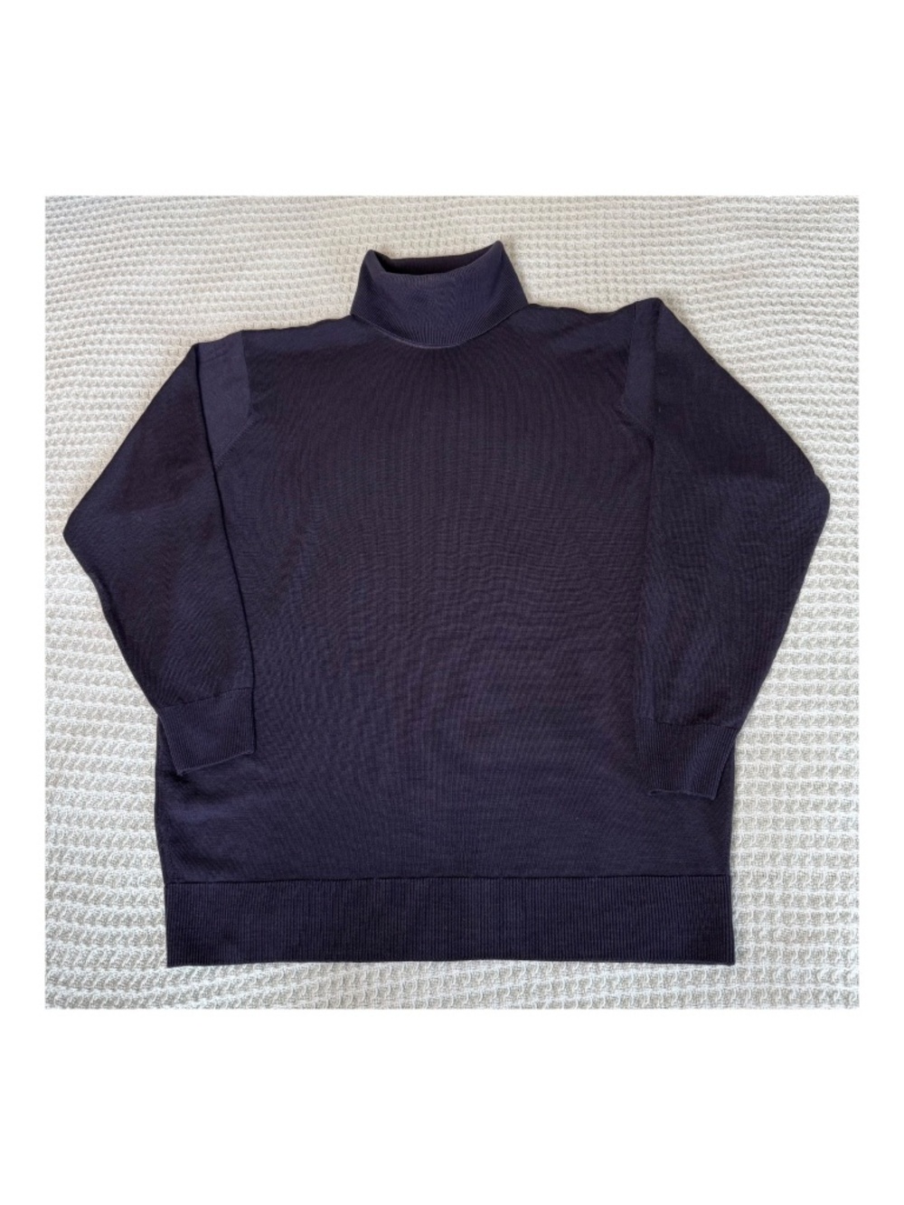 Aquascutum 100% Wool Jumper Turtleneck Sweater Mens 38" Navy Blue London